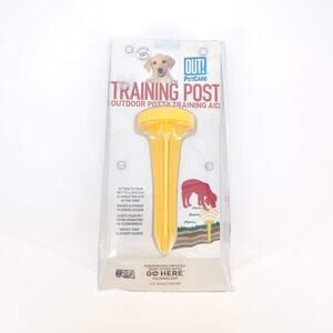 Out! PetCare Yellow Puppy/Dog Training Post Outdoor Potty Training Aid- New READ